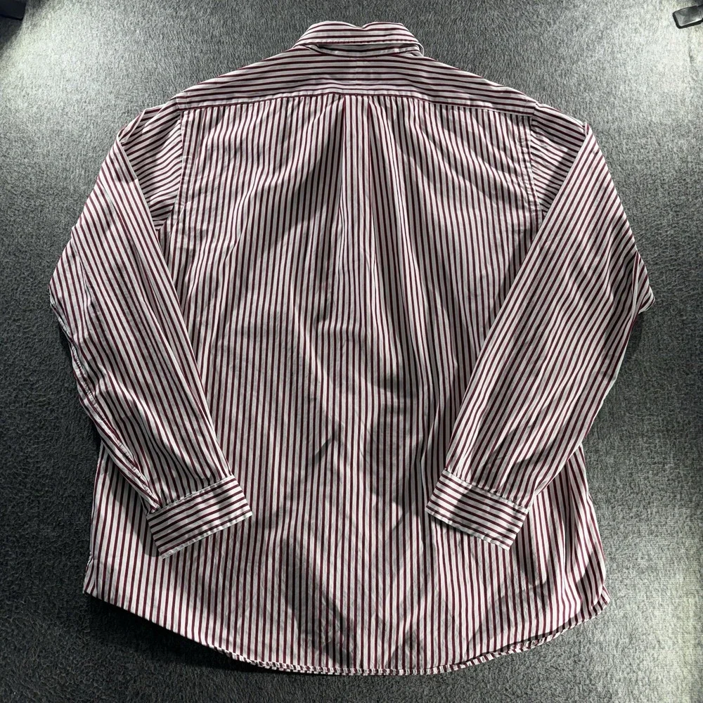 Polo Ralph Lauren Shirt Mens 2XL Classic Fit Red White Striped Button Down